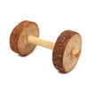 Cute Natural Wooden Rabbits Toys Pine Dumbells Unicycle Bell Roller